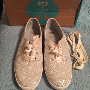 Kate Spade Glitter Cream Keds Size US 9.5